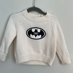 Kith toddler White Sweater with Batman Logo